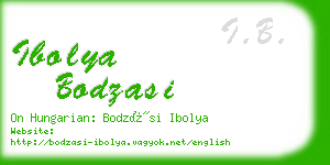 ibolya bodzasi business card